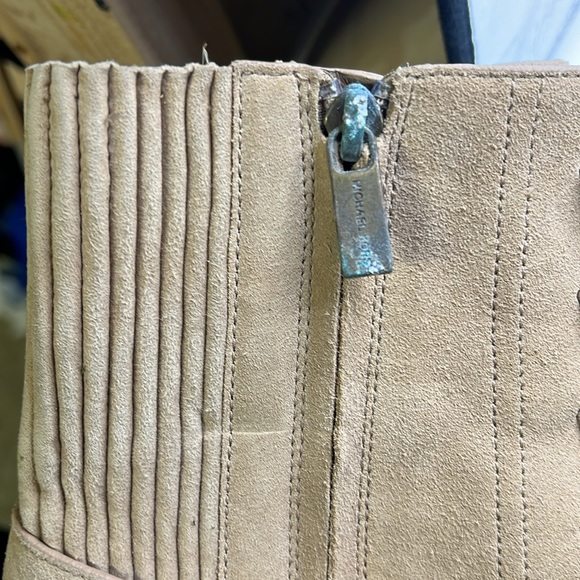 Michael Kors Lace Up Heeled Combat Boots Tan Brown Leather Womens Size 10 M - Picture 14 of 16